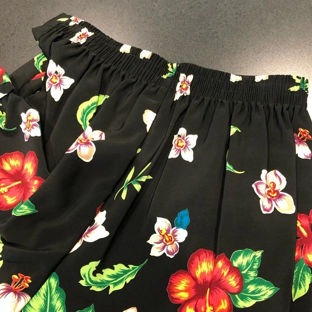 Vintage Casual Hawaiian Button Shirt Skorts Culotte Two Piece Outfit Set USA - Picture 13 of 16